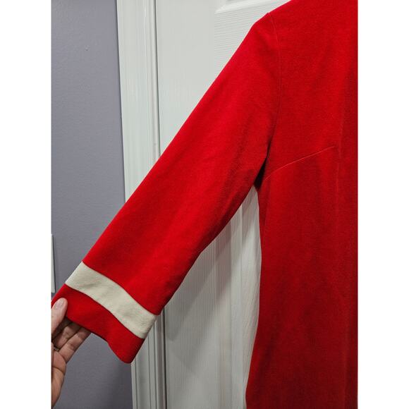 Vintage 70's Vanity Fair Velour Red White Ladies Robe Housecoat Size M - Picture 4 of 12